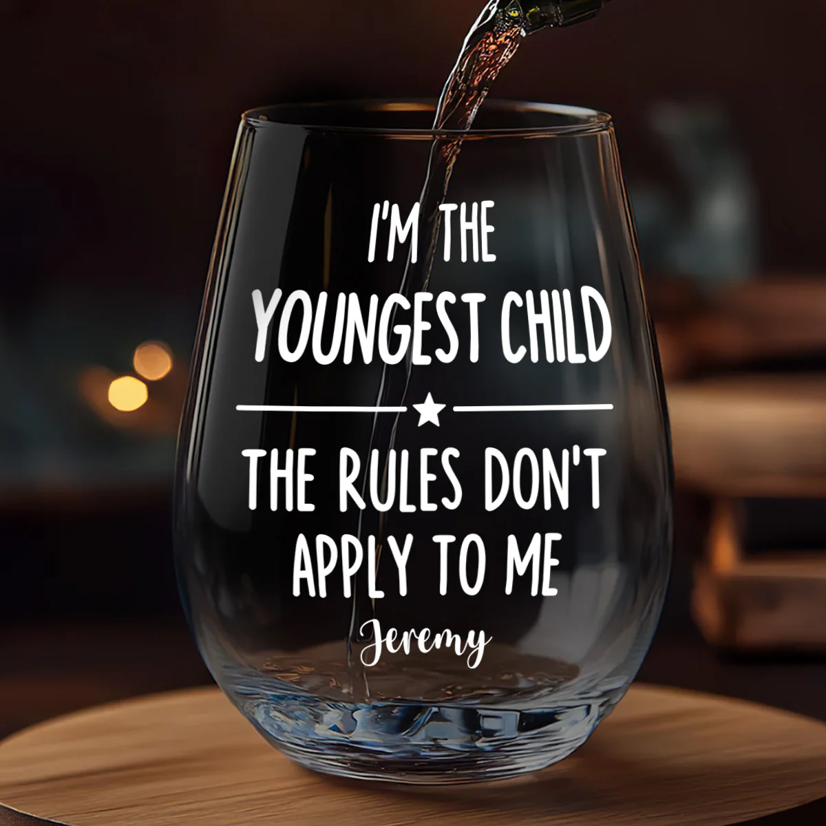 Who Makes The Rules - Personalized Stemless Wine Glass - Image 2