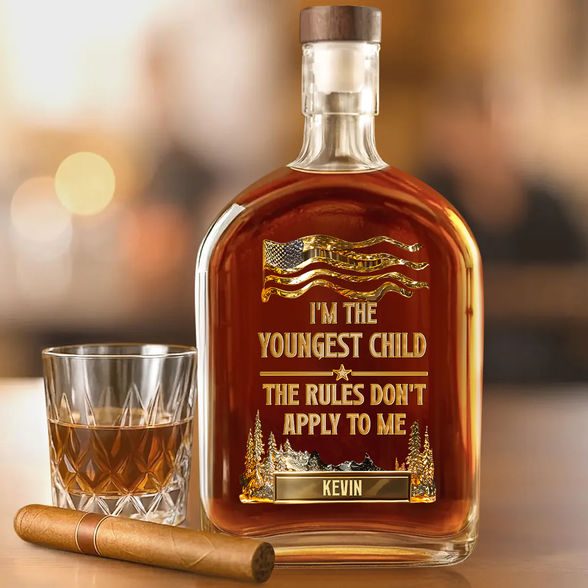 Who Makes The Rules - Personalized Whiskey Bottle - Image 2