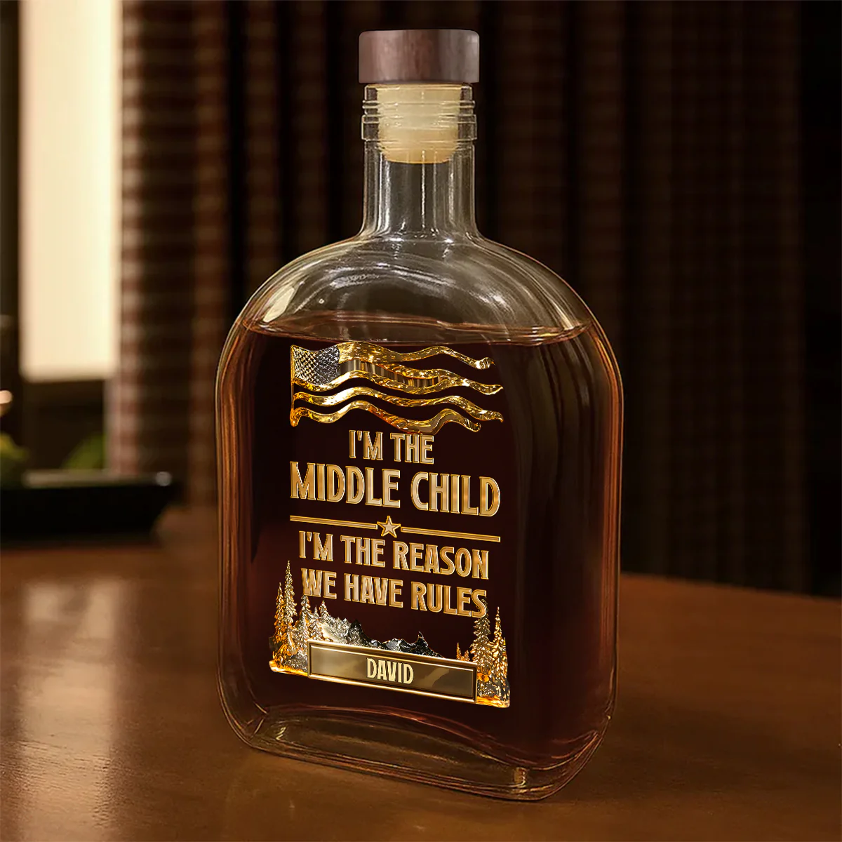 Who Makes The Rules - Personalized Whiskey Bottle - Image 5