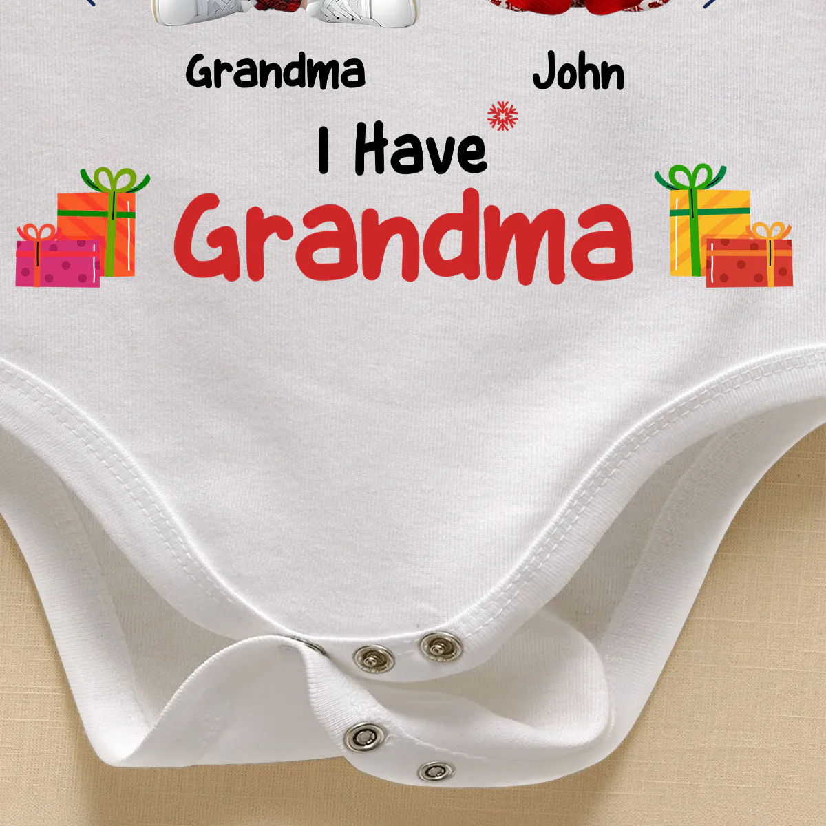 Who Need Santa I Have Grandma - Personalized Long Sleeve Baby Onesie - Image 4