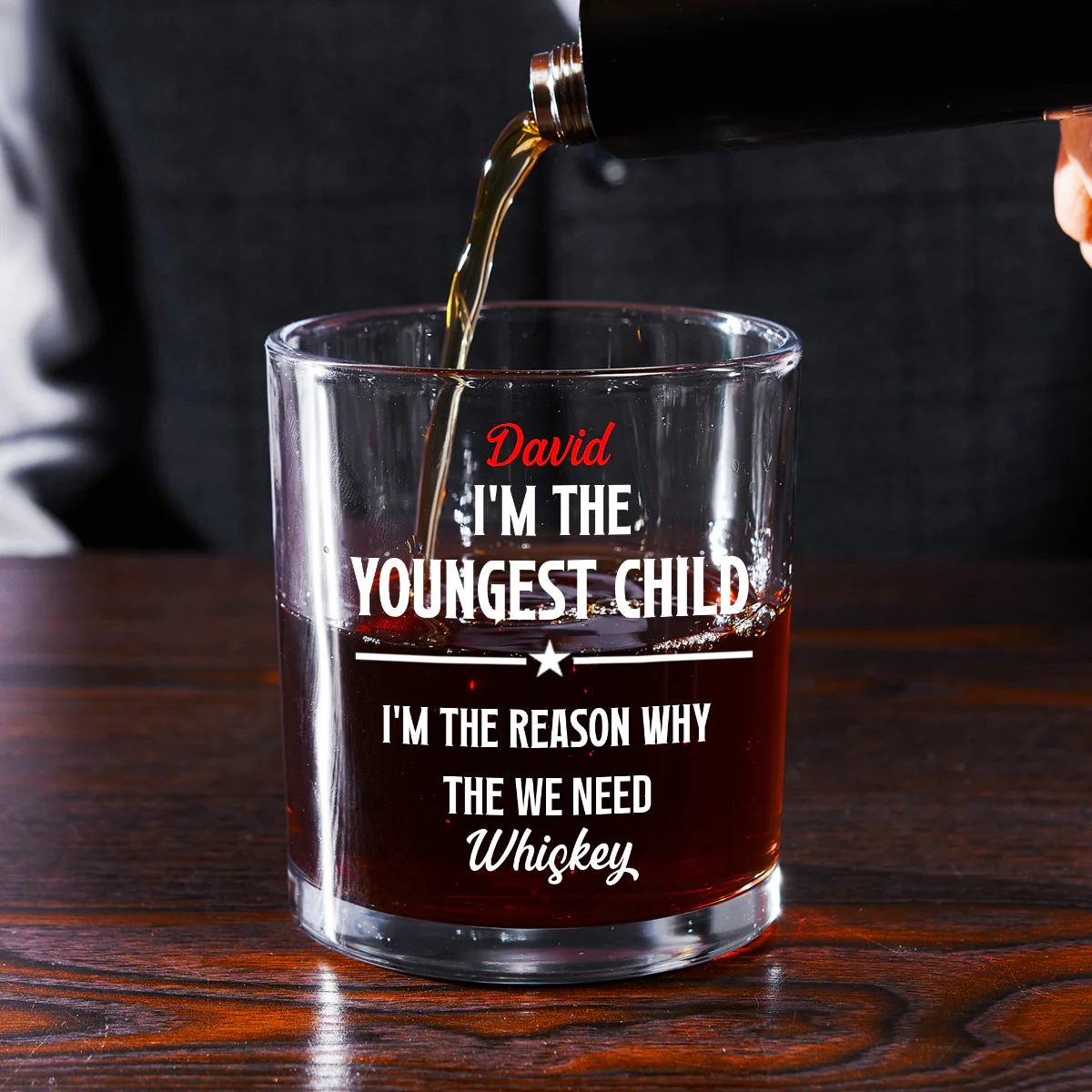 Why The Whiskey Is All Gone - Personalized Round Whiskey Glass - Image 2