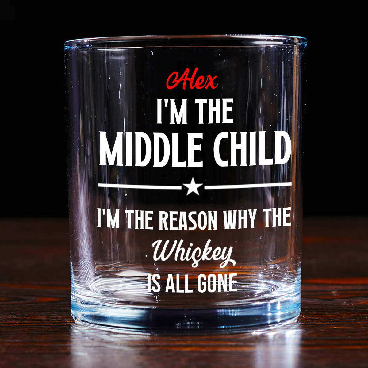 Why The Whiskey Is All Gone - Personalized Round Whiskey Glass - Image 3