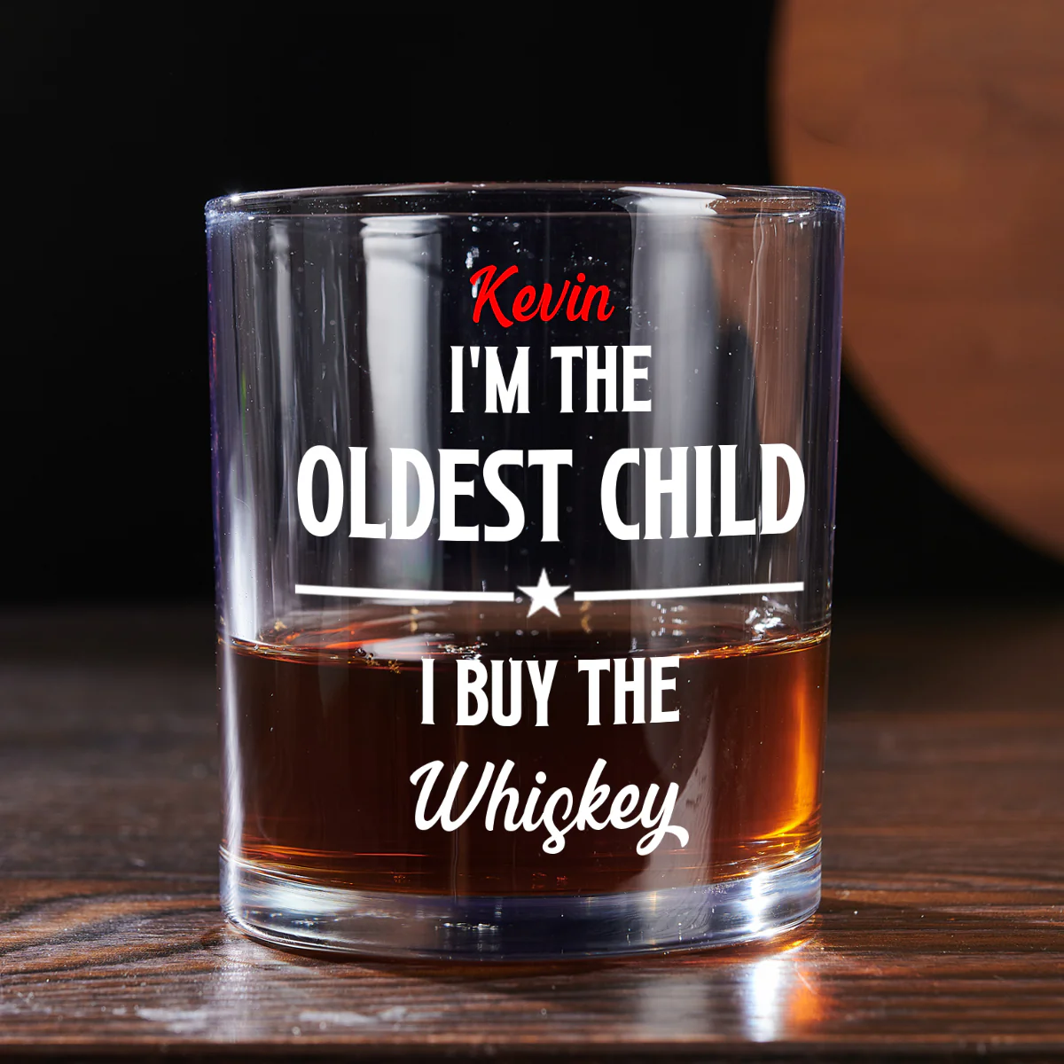 Why The Whiskey Is All Gone - Personalized Round Whiskey Glass - Image 5