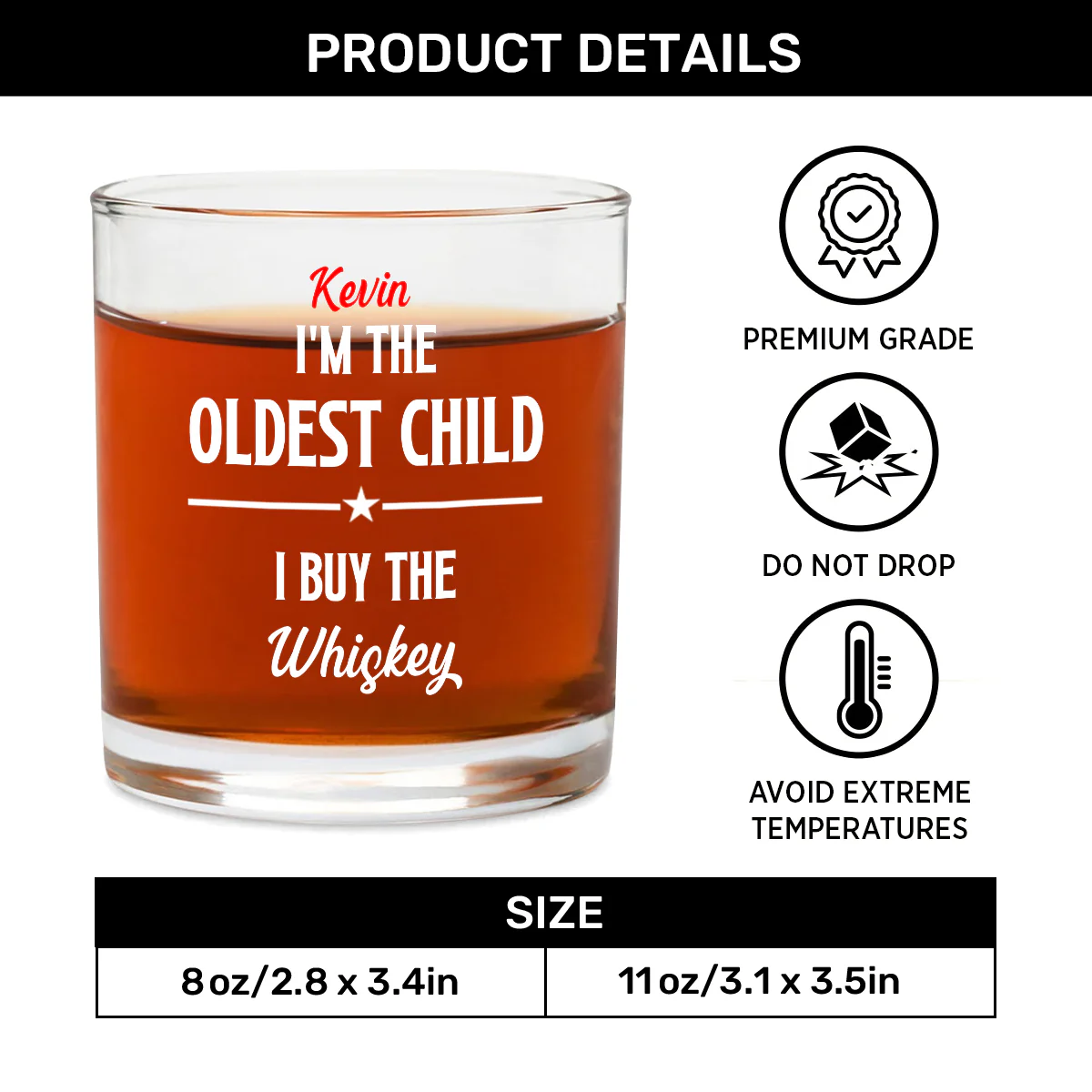 Why The Whiskey Is All Gone - Personalized Round Whiskey Glass - Image 6