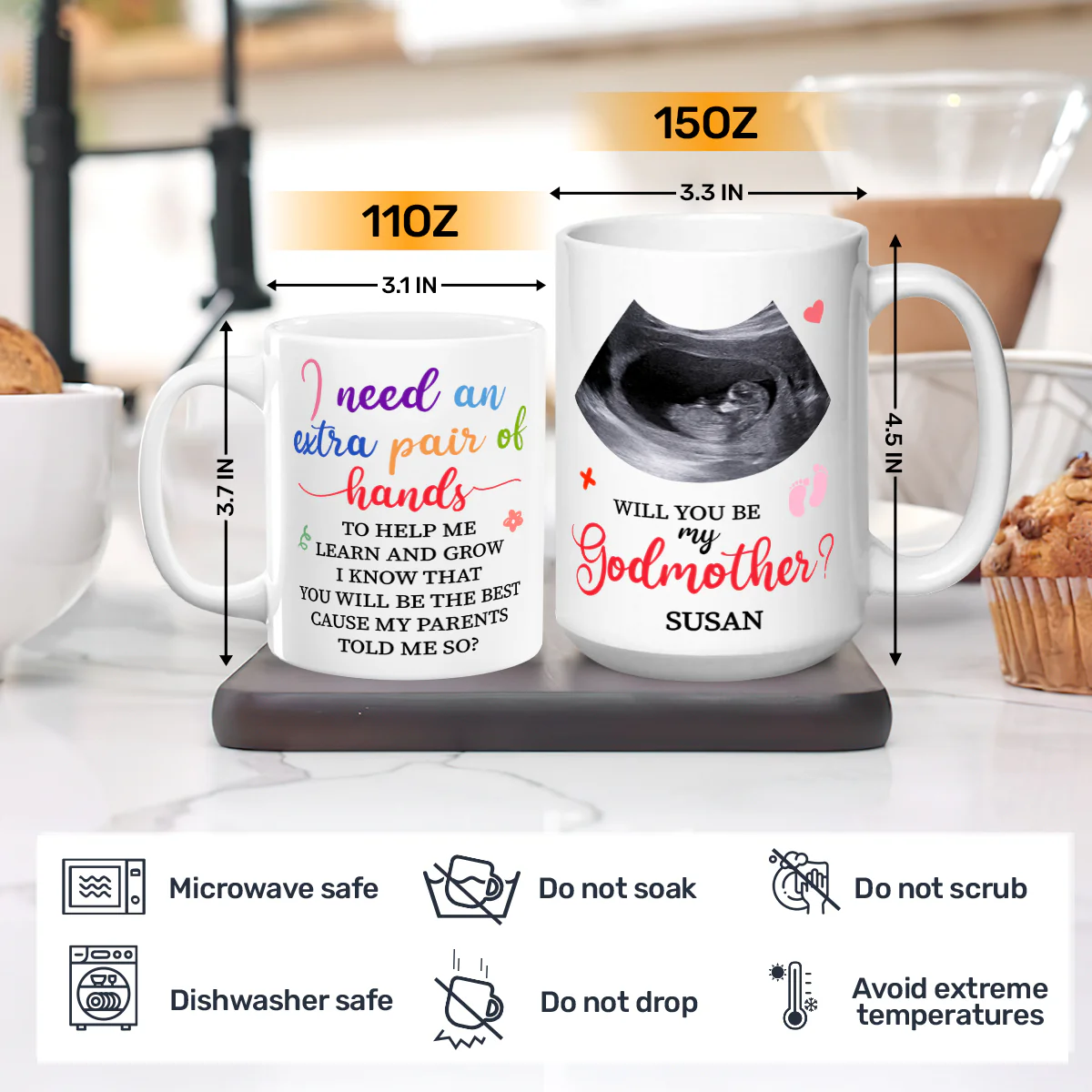 Will You Be My Godmother - Personalized Ceramic Coffee Mug - Image 3