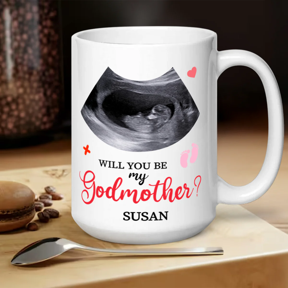 Will You Be My Godmother - Personalized Ceramic Coffee Mug - Image 5