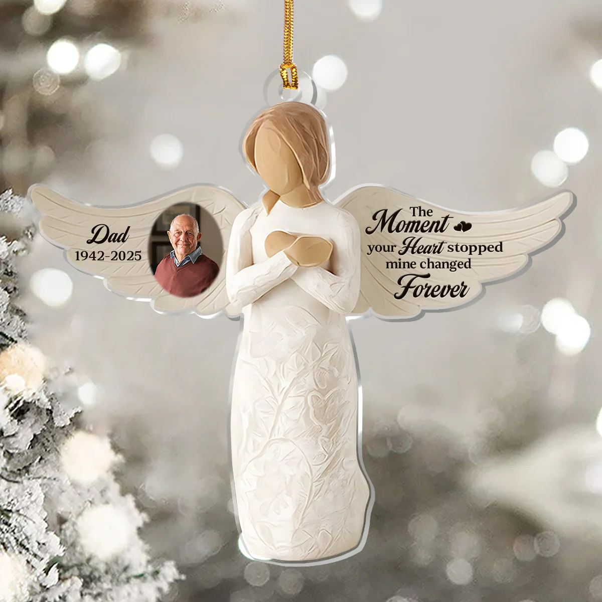Wings Of Remembrance - Personalized 1-Layer Acrylic Ornament - Image 5