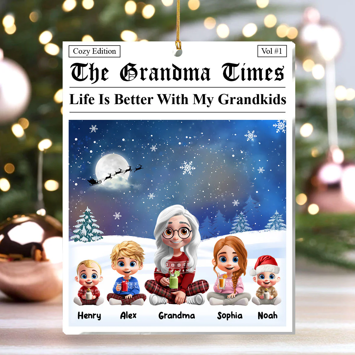 Winter Fun - Personalized 1-Layer Acrylic Ornament - Image 4