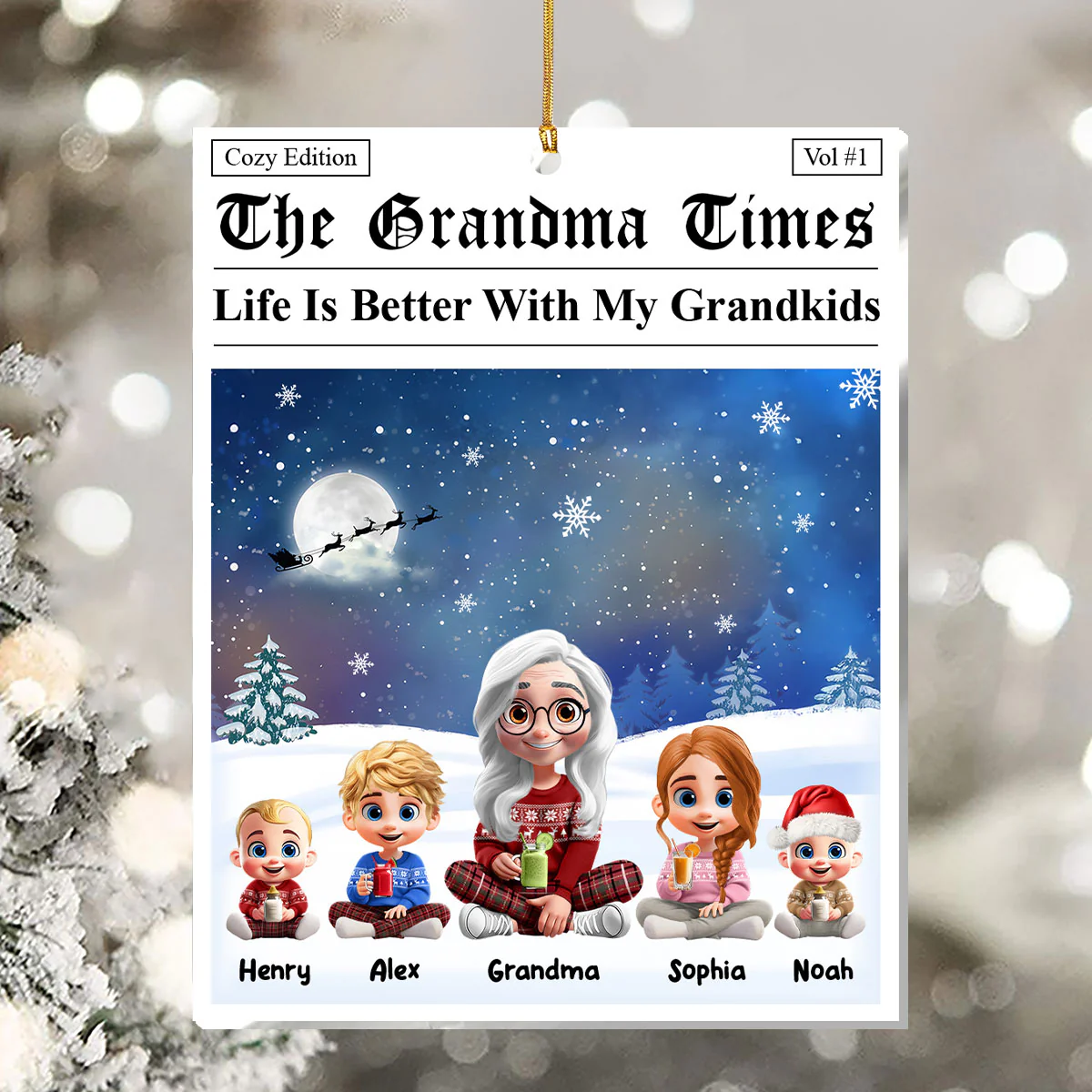 Winter Fun - Personalized 1-Layer Acrylic Ornament - Image 5