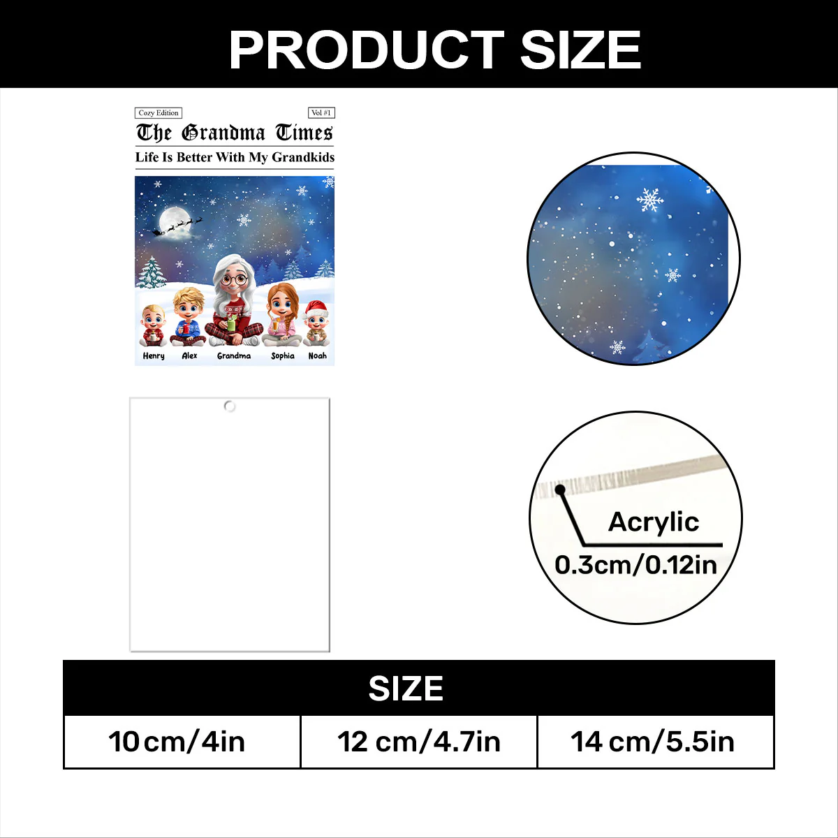 Winter Fun - Personalized 1-Layer Acrylic Ornament - Image 7