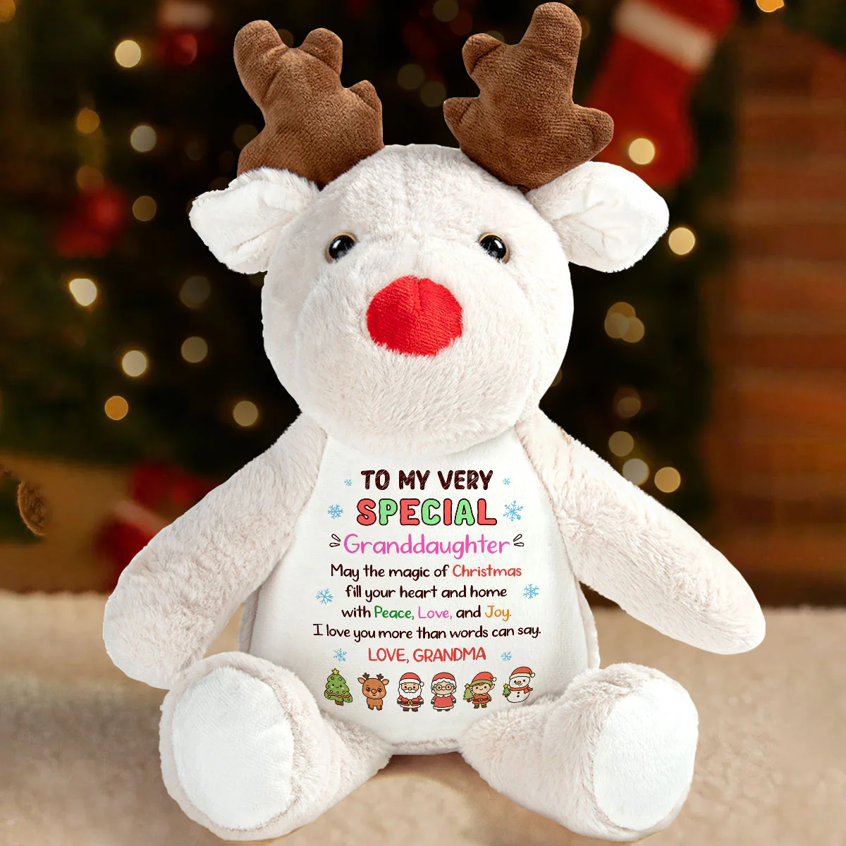Wishing You A Holly Jolly Christmas - Personalized Stuffed Reindeer