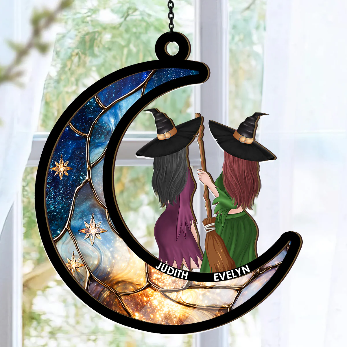 Witch Besties - Personalized Window Hanging Suncatcher - Image 7