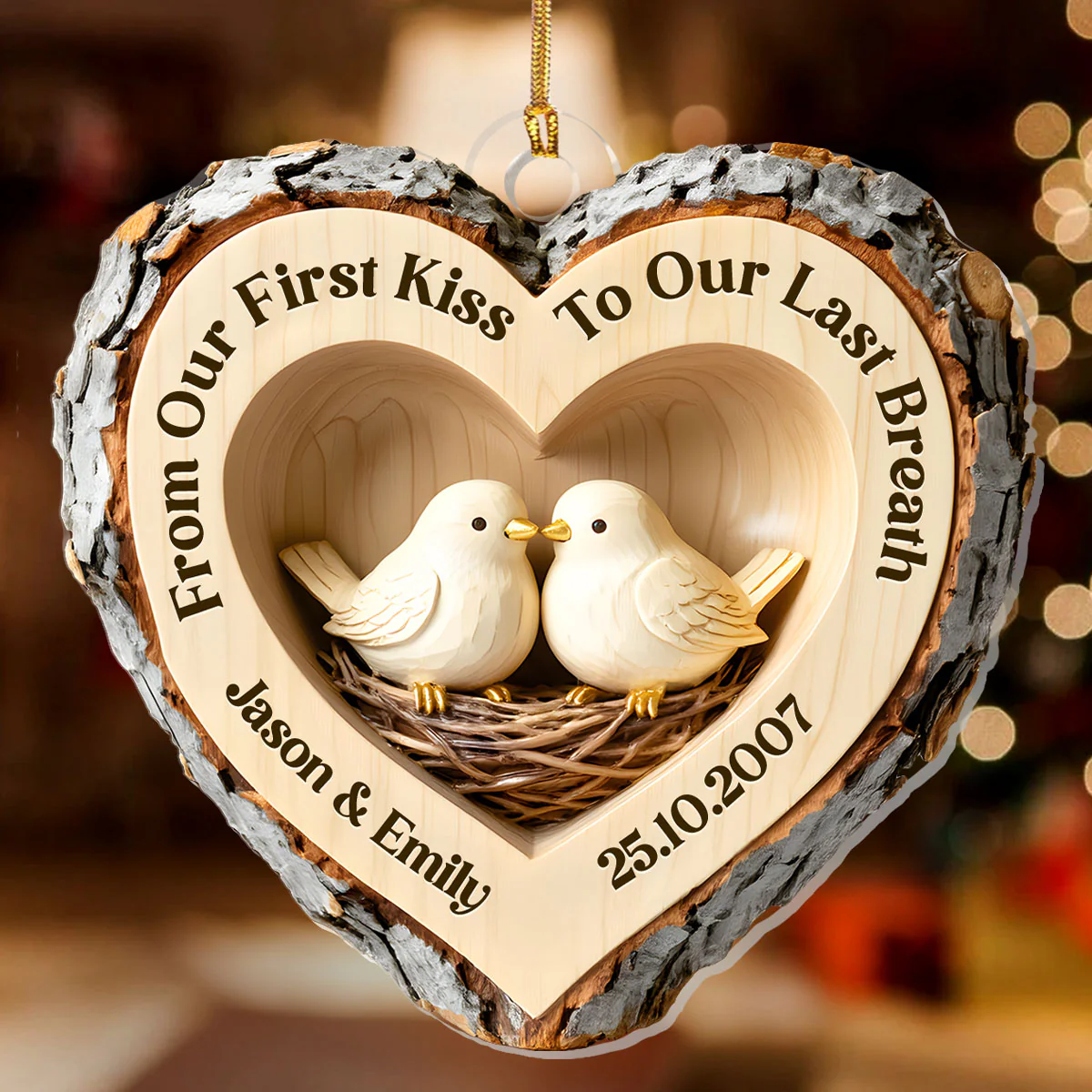 Woodland Heart Of Love - Personalized 1-Layer Acrylic Ornament - Image 2