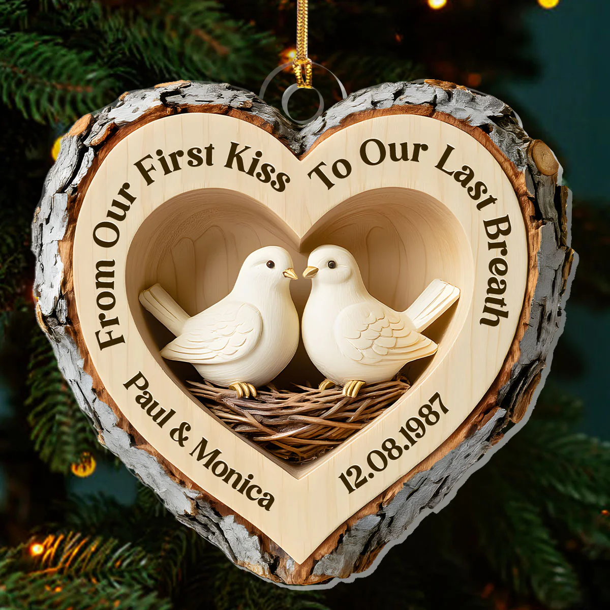 Woodland Heart Of Love - Personalized 1-Layer Acrylic Ornament - Image 3