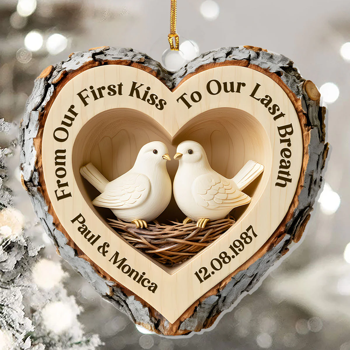 Woodland Heart Of Love - Personalized 1-Layer Acrylic Ornament - Image 5