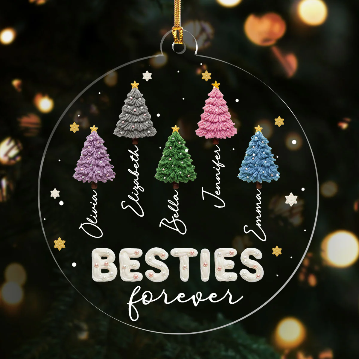 Wool Christmas Tree - Personalized 1-Layer Acrylic Ornament