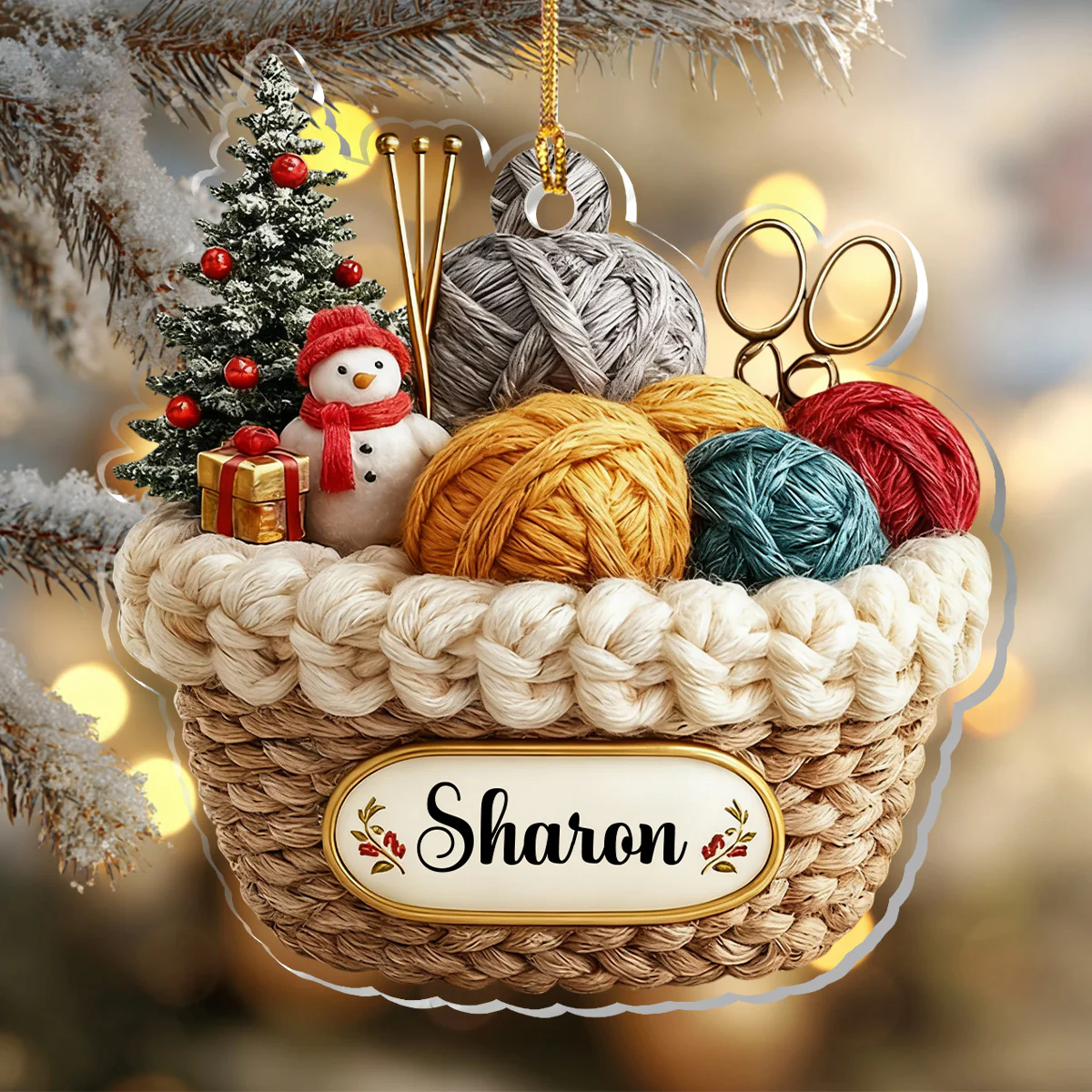 Wool Lovers - Personalized 1-Layer Acrylic Ornament - Image 2