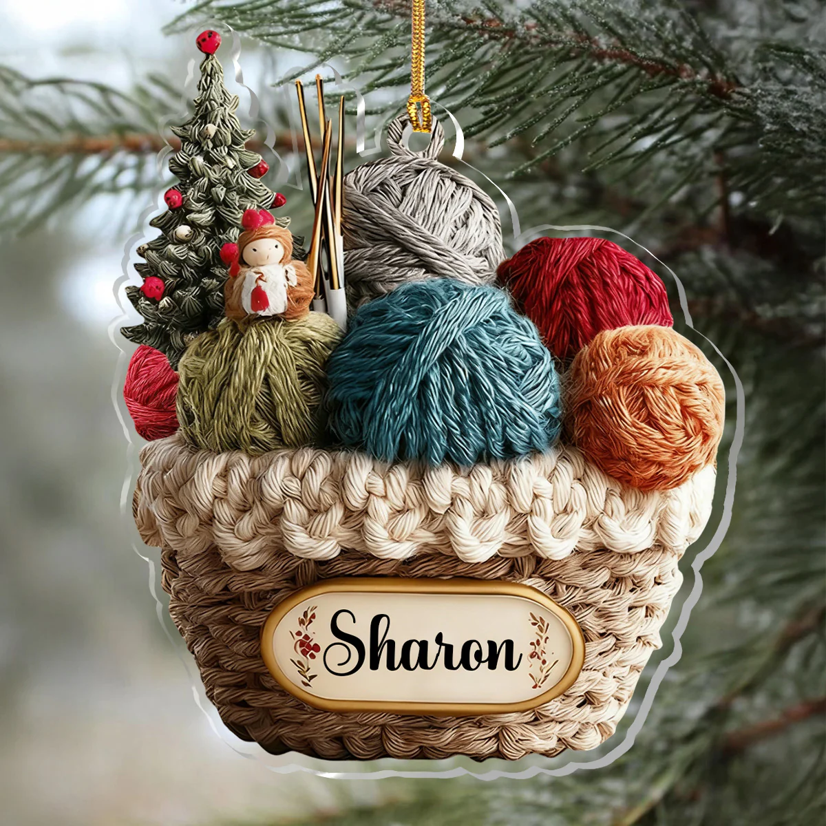 Wool Lovers - Personalized 1-Layer Acrylic Ornament - Image 3