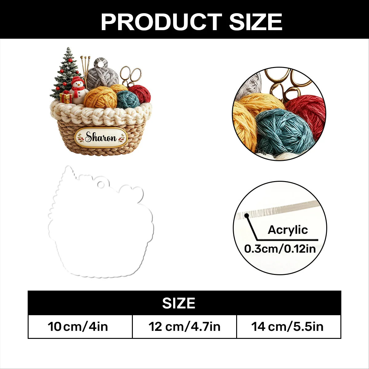 Wool Lovers - Personalized 1-Layer Acrylic Ornament - Image 6