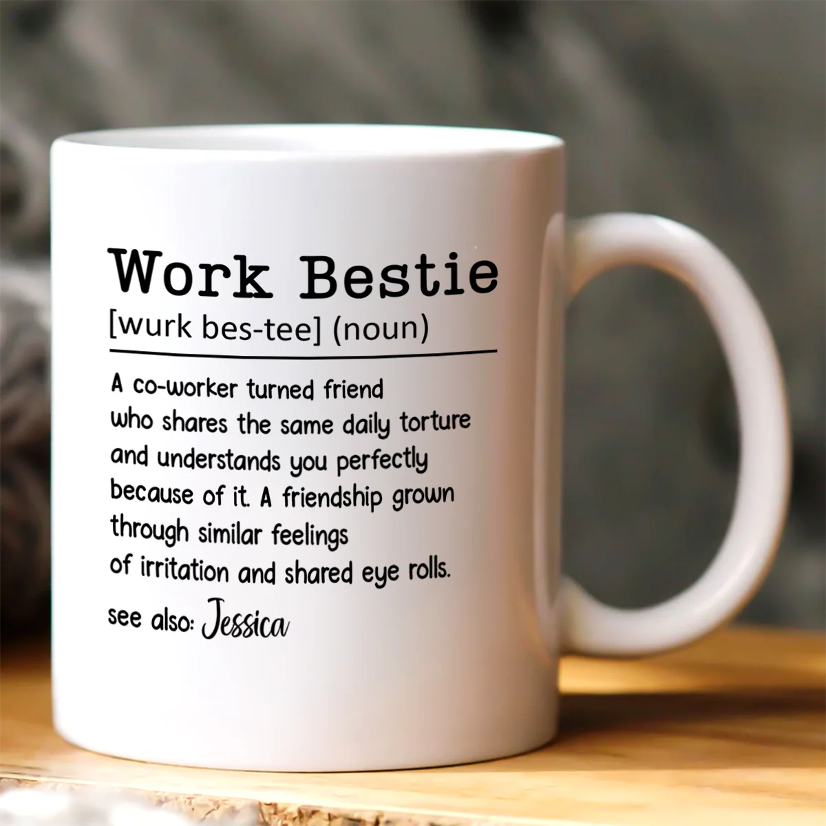 Work Bestie - Personalized Ceramic Coffee Mug