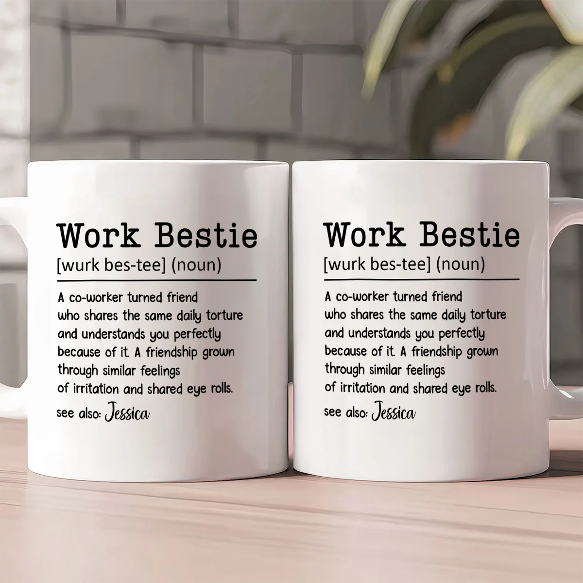 Work Bestie - Personalized Ceramic Coffee Mug - Image 2