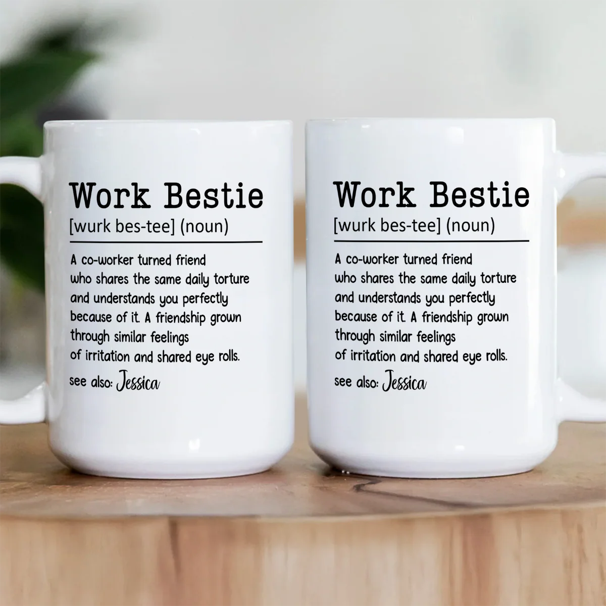 Work Bestie - Personalized Ceramic Coffee Mug - Image 3