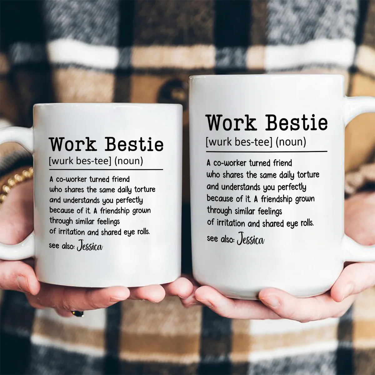 Work Bestie - Personalized Ceramic Coffee Mug - Image 4