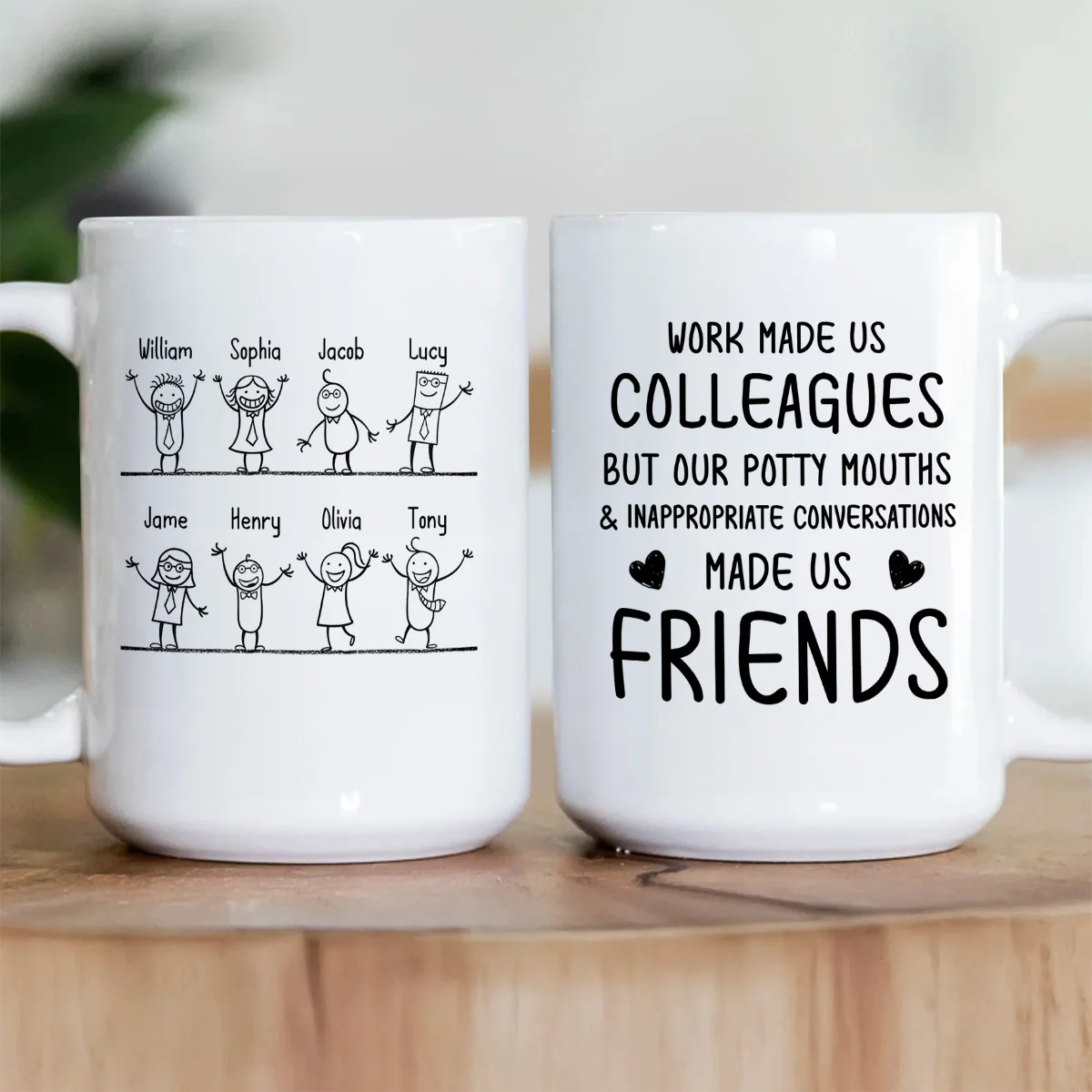 Work Made Us Coworkers - Personalized Ceramic Coffee Mug - Image 2