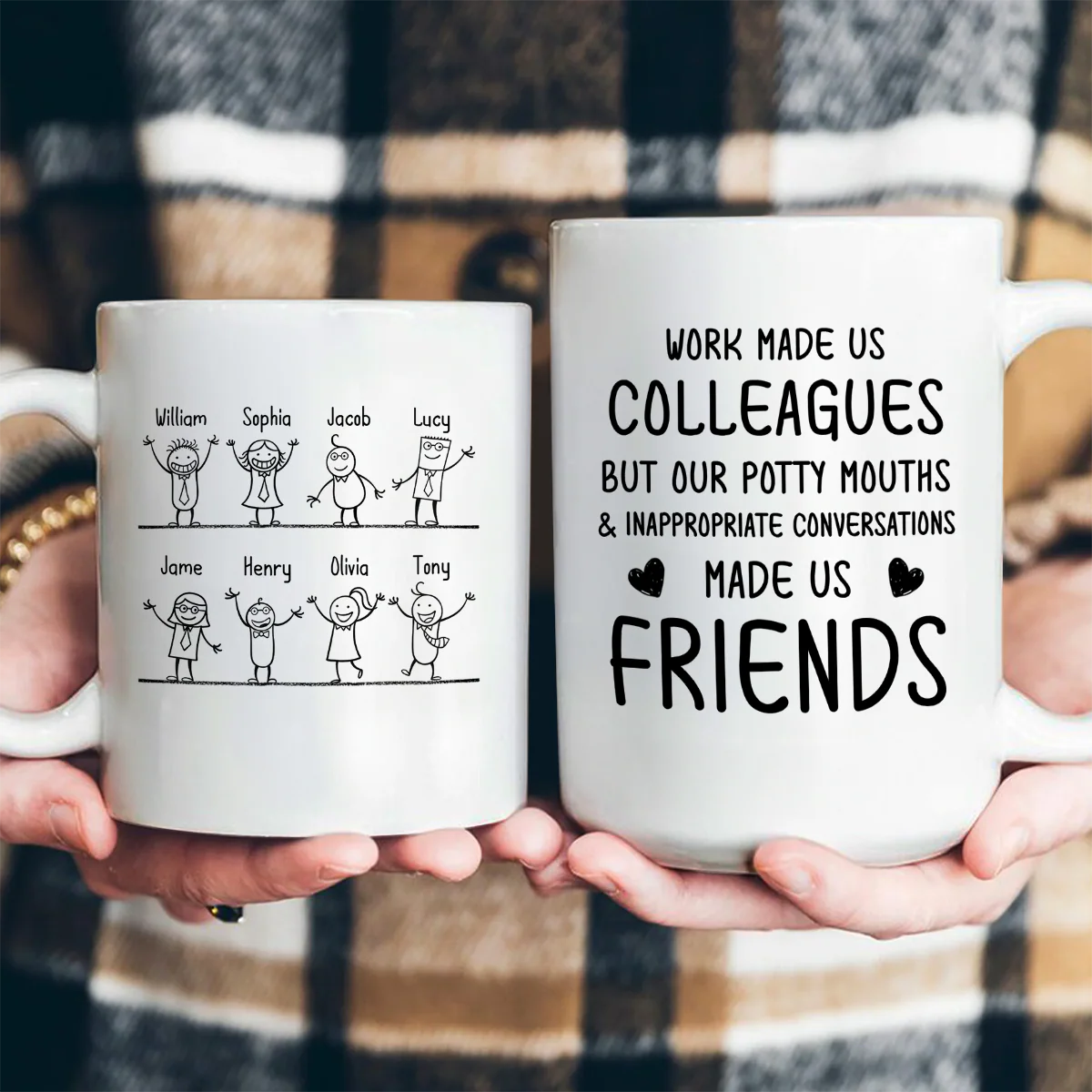 Work Made Us Coworkers - Personalized Ceramic Coffee Mug - Image 3