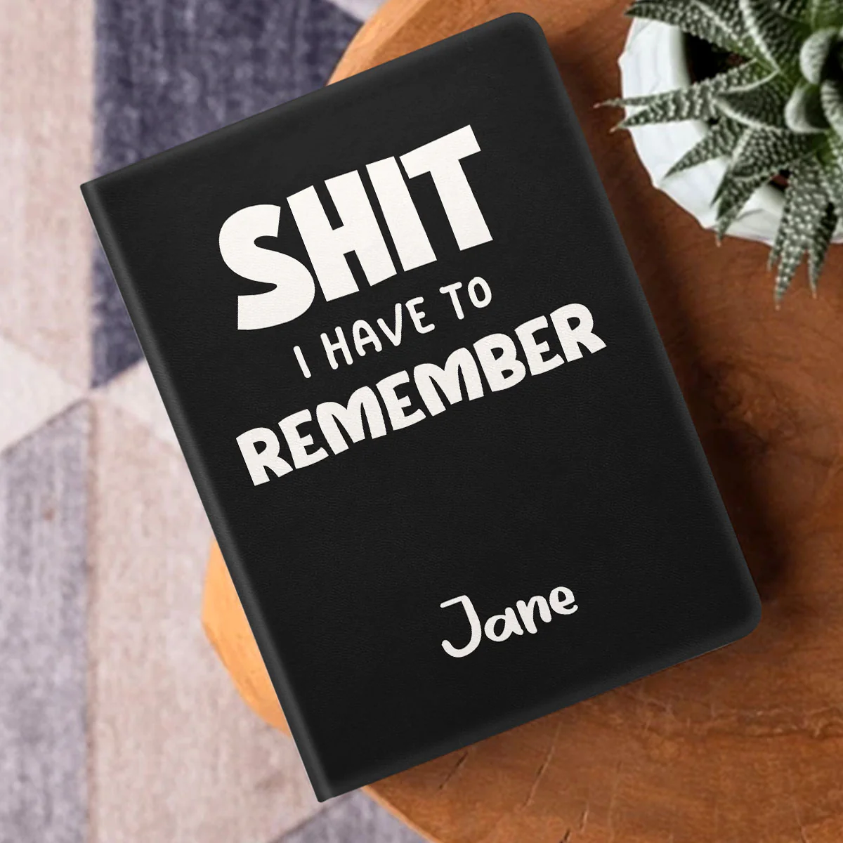 Working Funny Messages - Personalized Leather Cover Notebook - Image 3