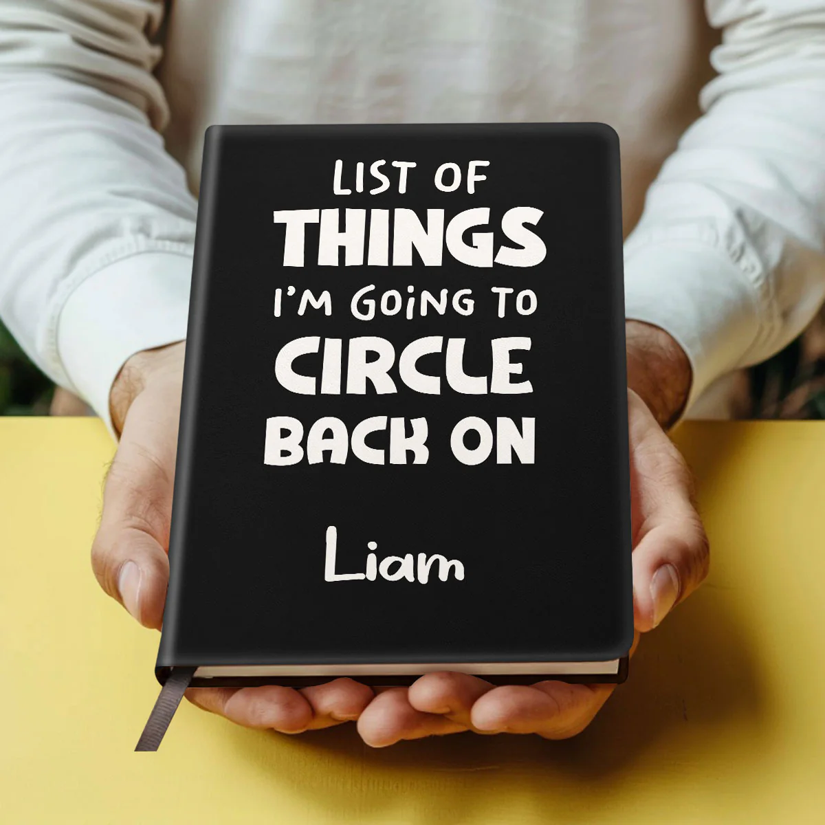 Working Funny Messages - Personalized Leather Cover Notebook - Image 4