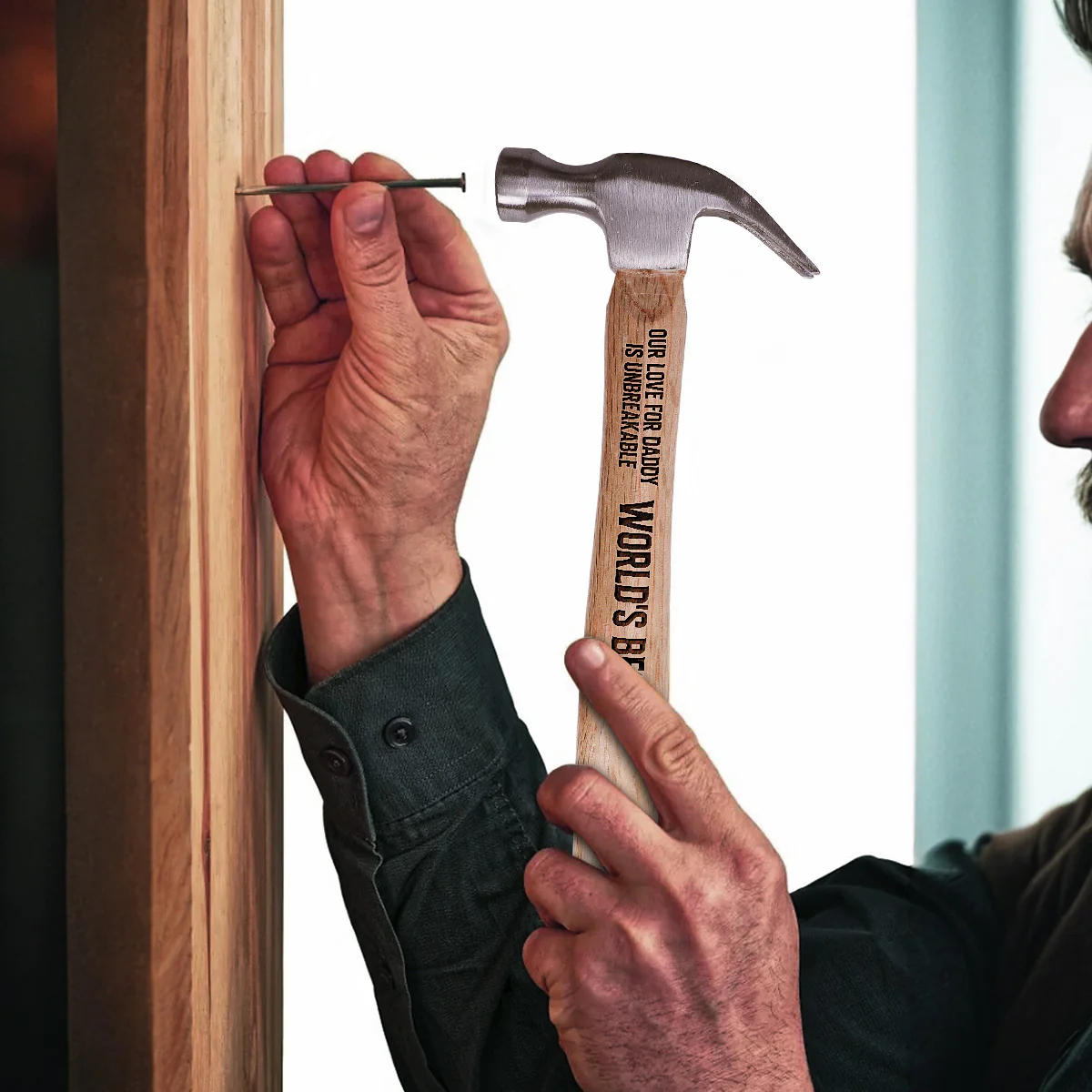 World's Best Dad - Personalized Wooden Hammer - Image 3