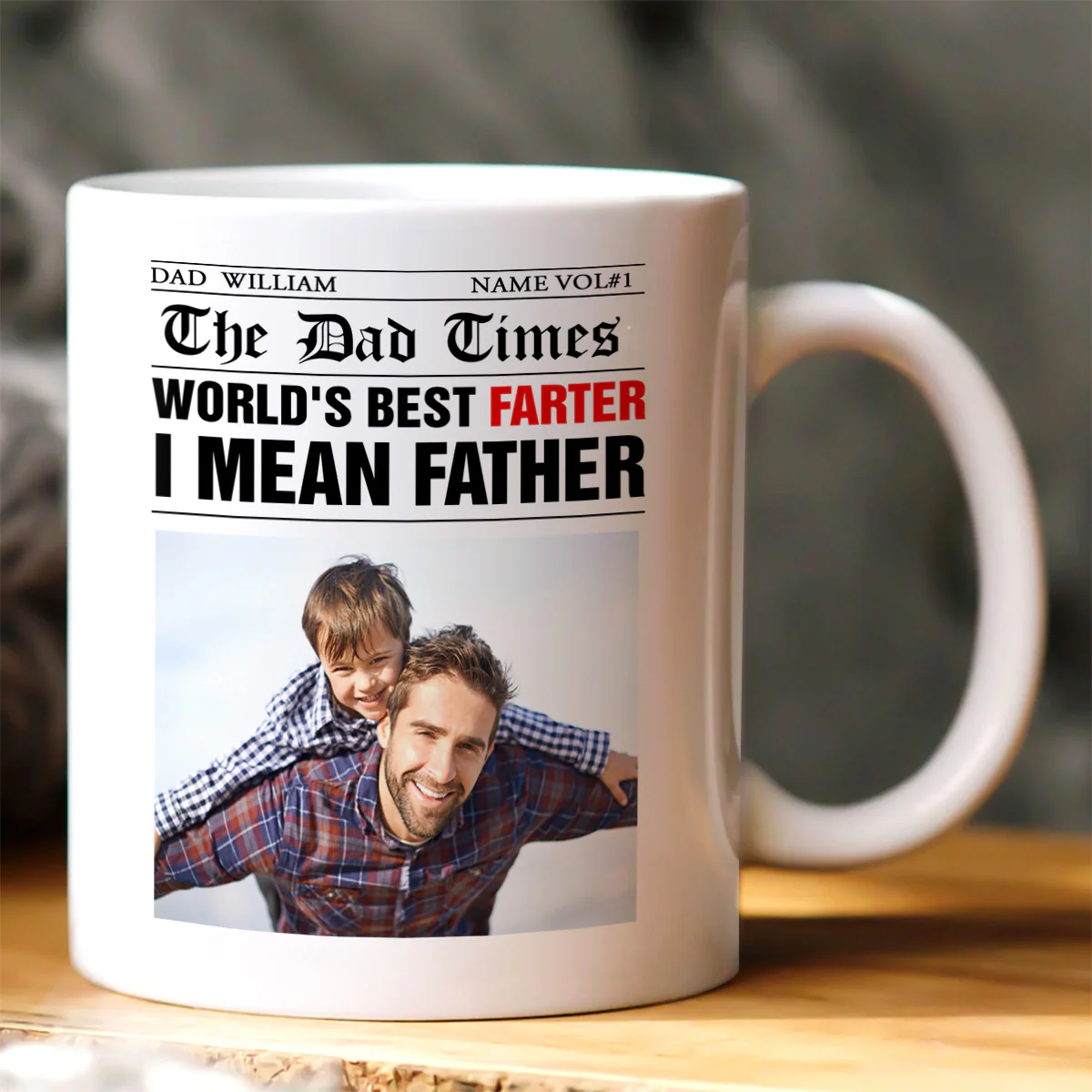 World's Best Farter I Mean Father - Personalized Ceramic Coffee Mug
