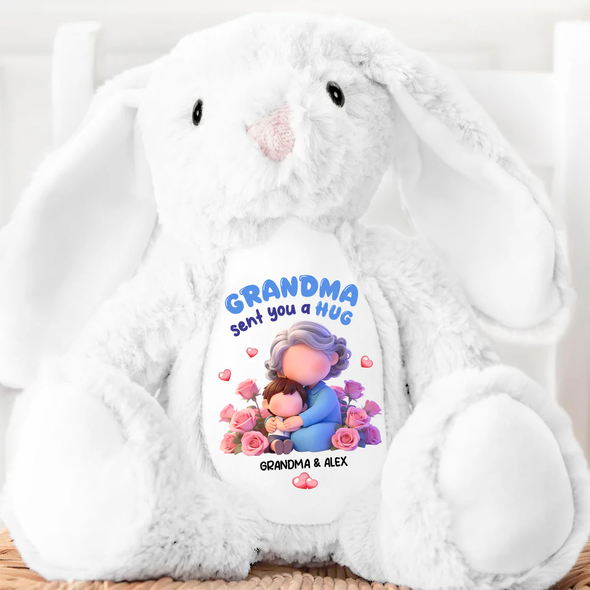 Wrapped In Love - Personalized Stuffed Bunny - Image 2
