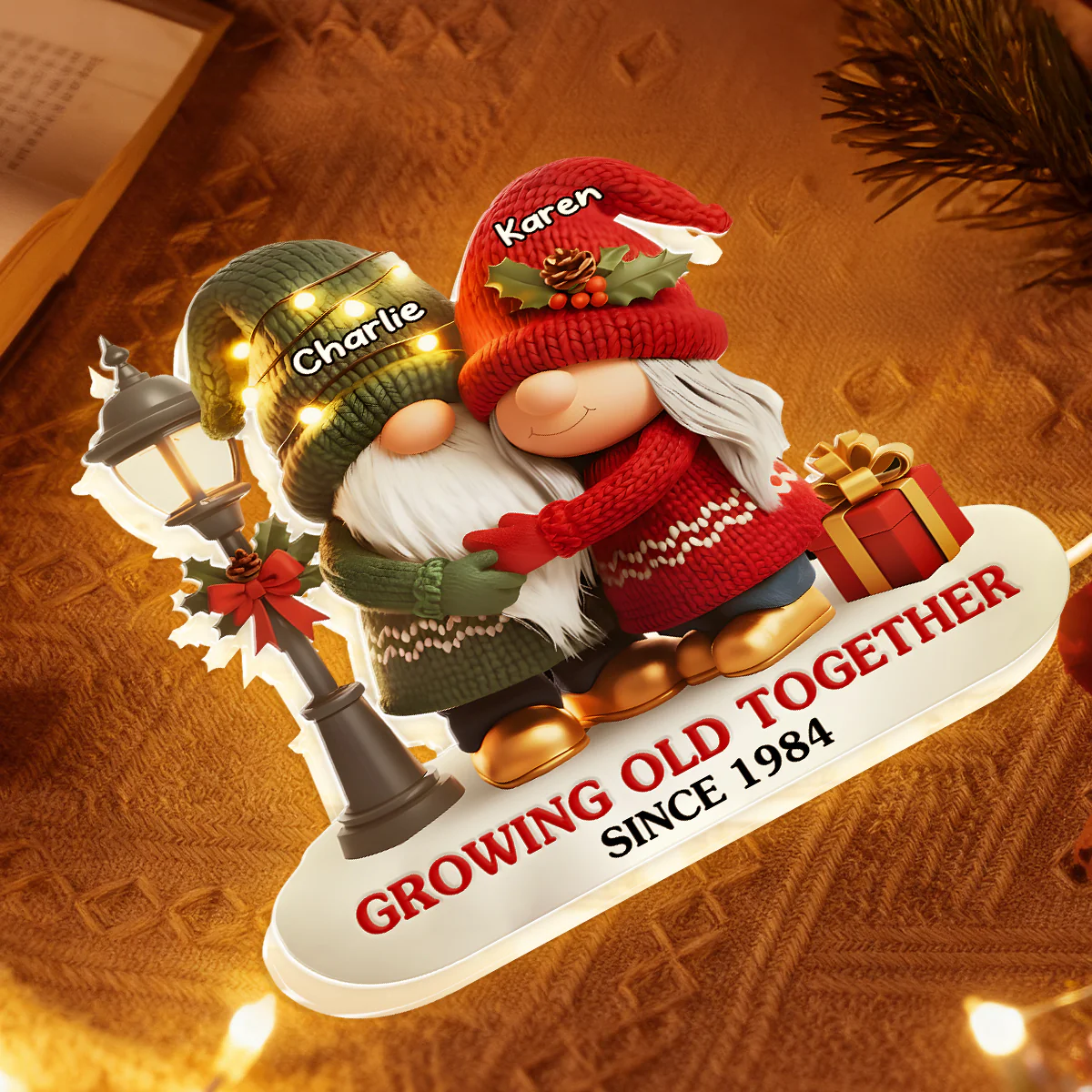 Wrapped In Love, Season After Season - Personalized Light Box - Image 3