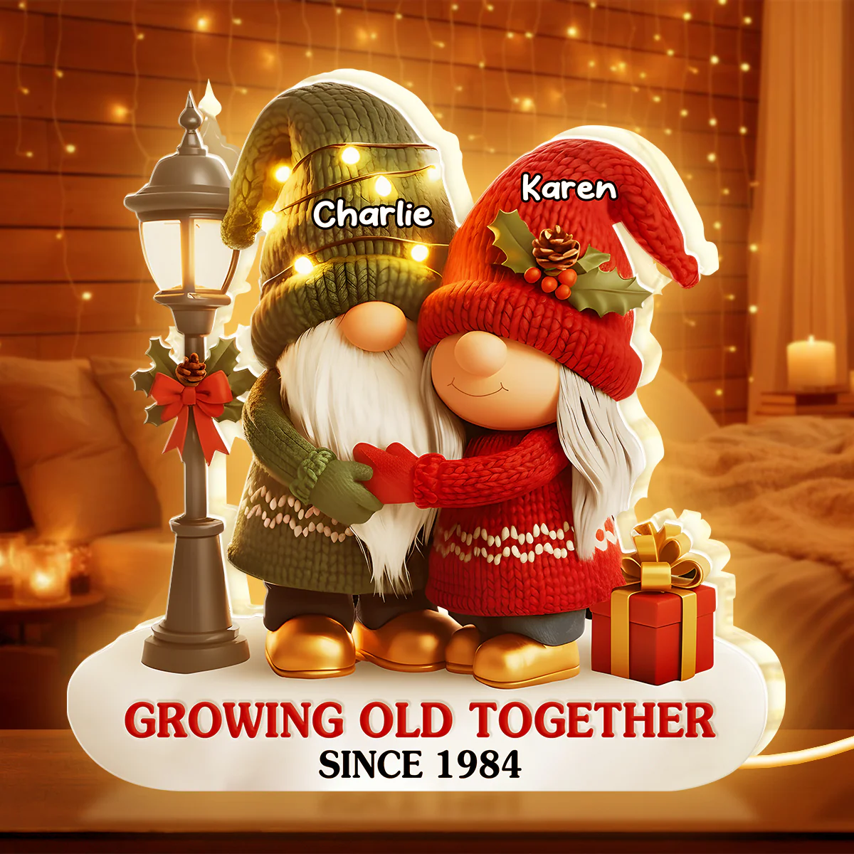 Wrapped In Love, Season After Season - Personalized Light Box - Image 5