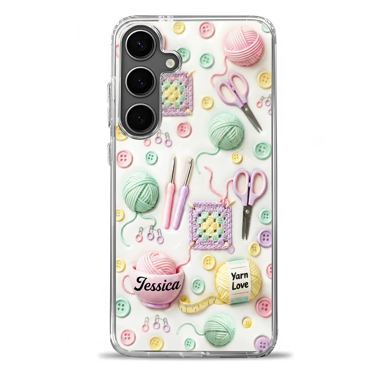 Yarn Love - Personalized Clear Silicone Phone Case - Image 2