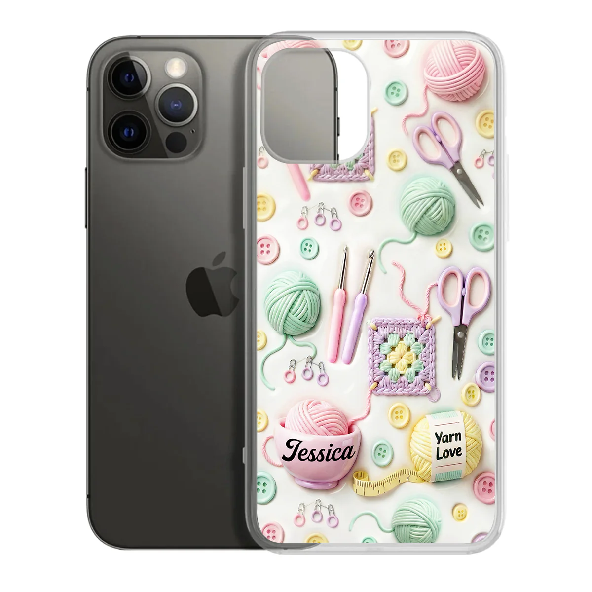 Yarn Love - Personalized Clear Silicone Phone Case - Image 8