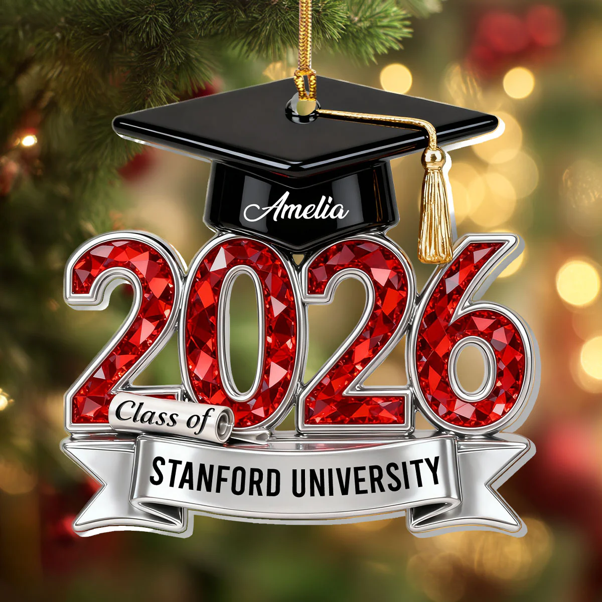 Year Of Graduation Gift - Personalized 1-Layer Acrylic Ornament - Image 4