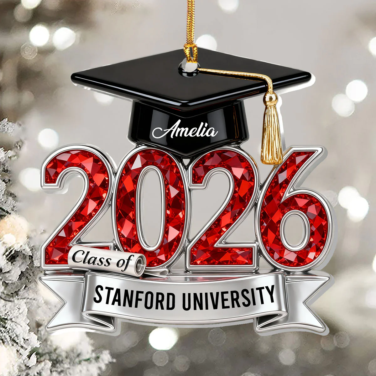 Year Of Graduation Gift - Personalized 1-Layer Acrylic Ornament - Image 5