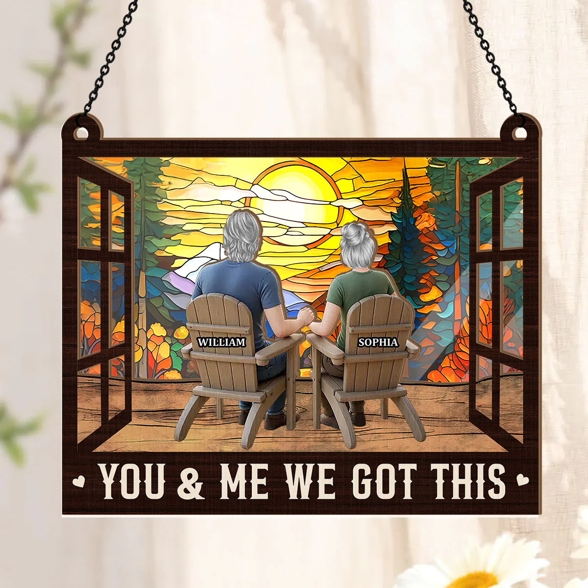 You And Me  - Personalized Window Hanging Suncatcher - Image 3