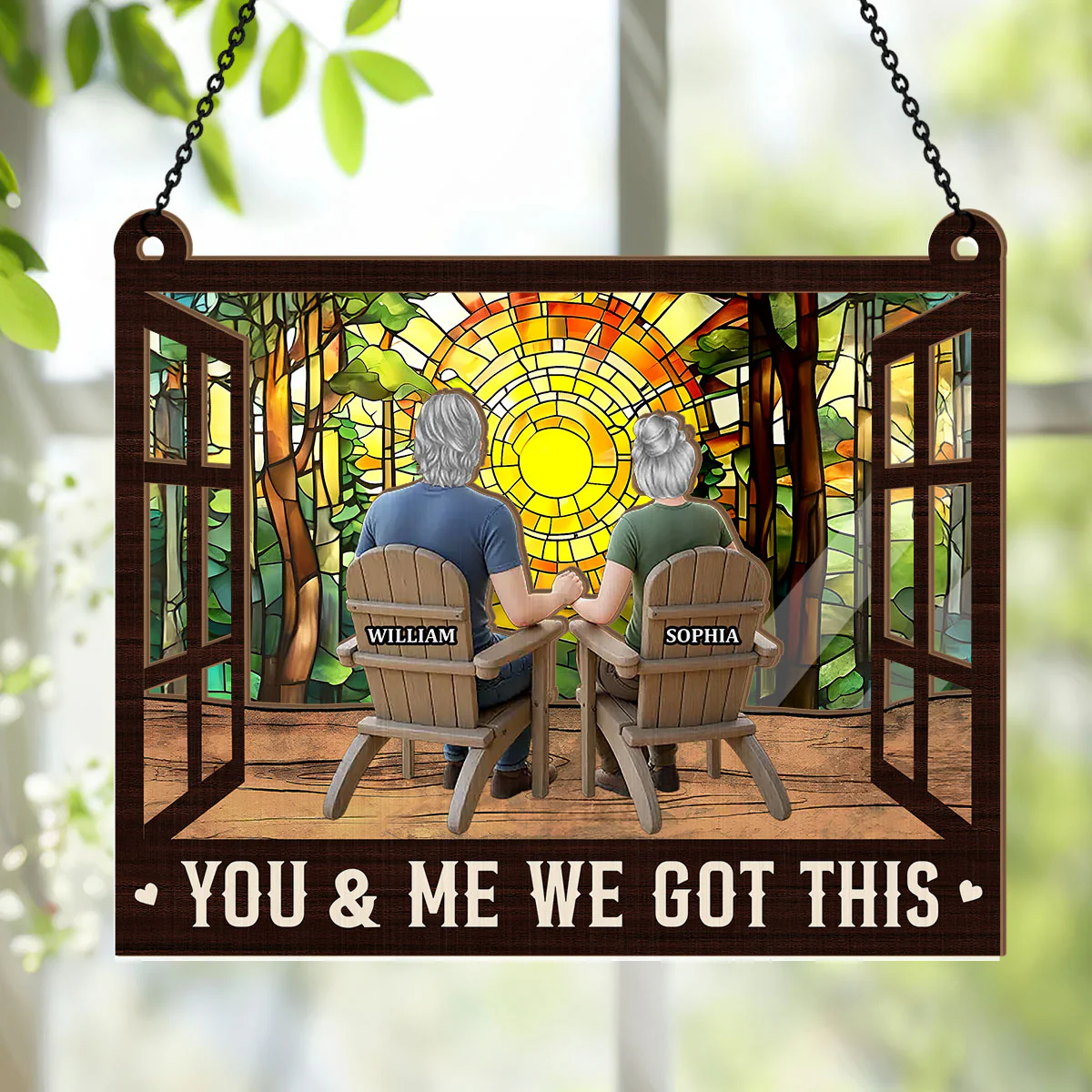 You And Me  - Personalized Window Hanging Suncatcher - Image 4