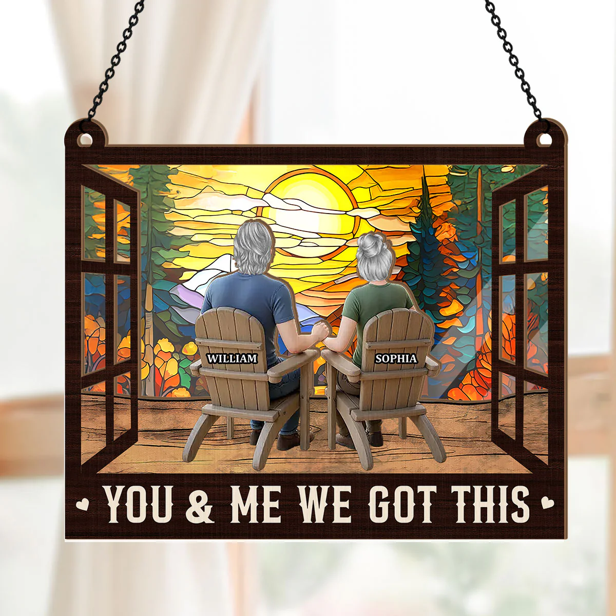 You And Me  - Personalized Window Hanging Suncatcher - Image 5