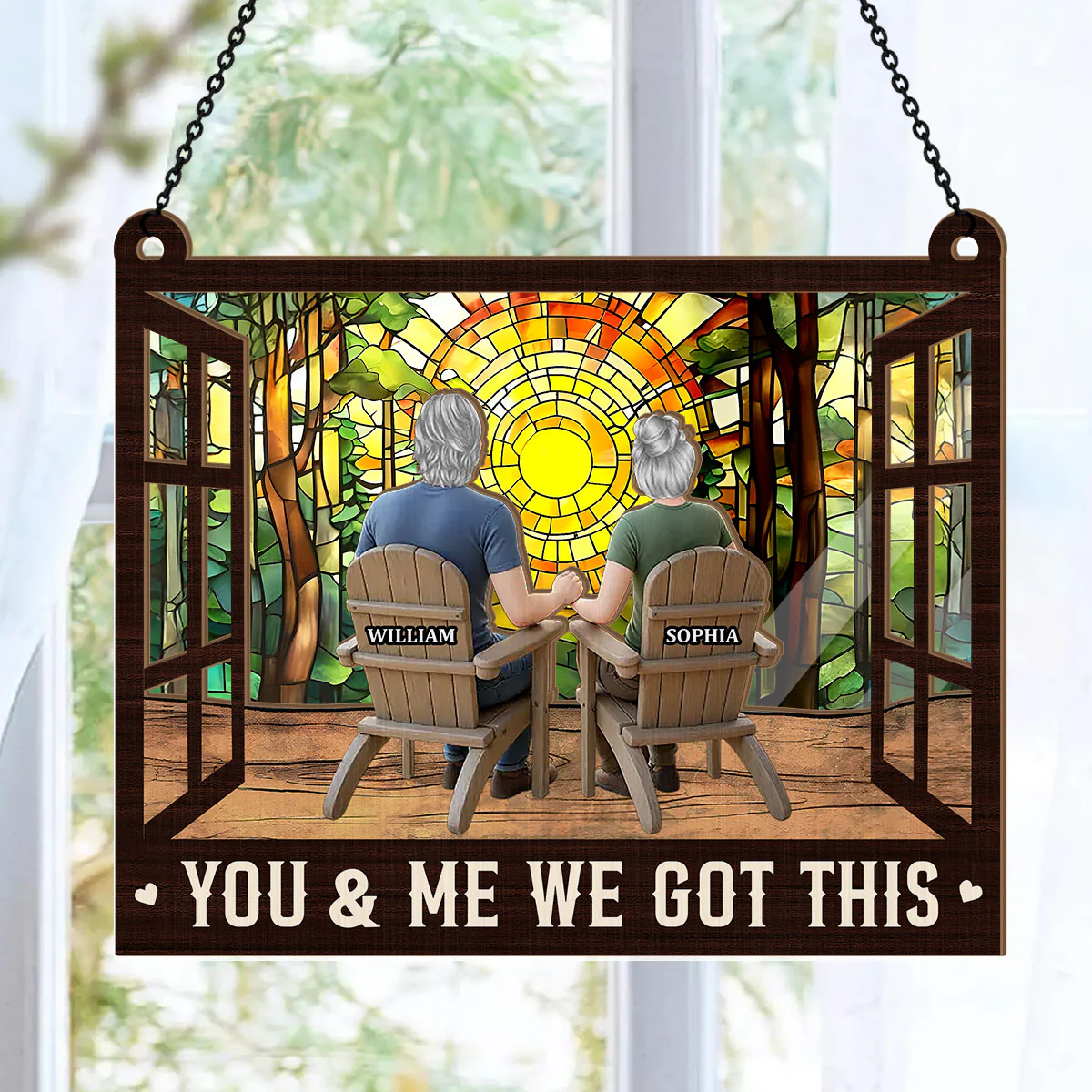 You And Me  - Personalized Window Hanging Suncatcher - Image 6