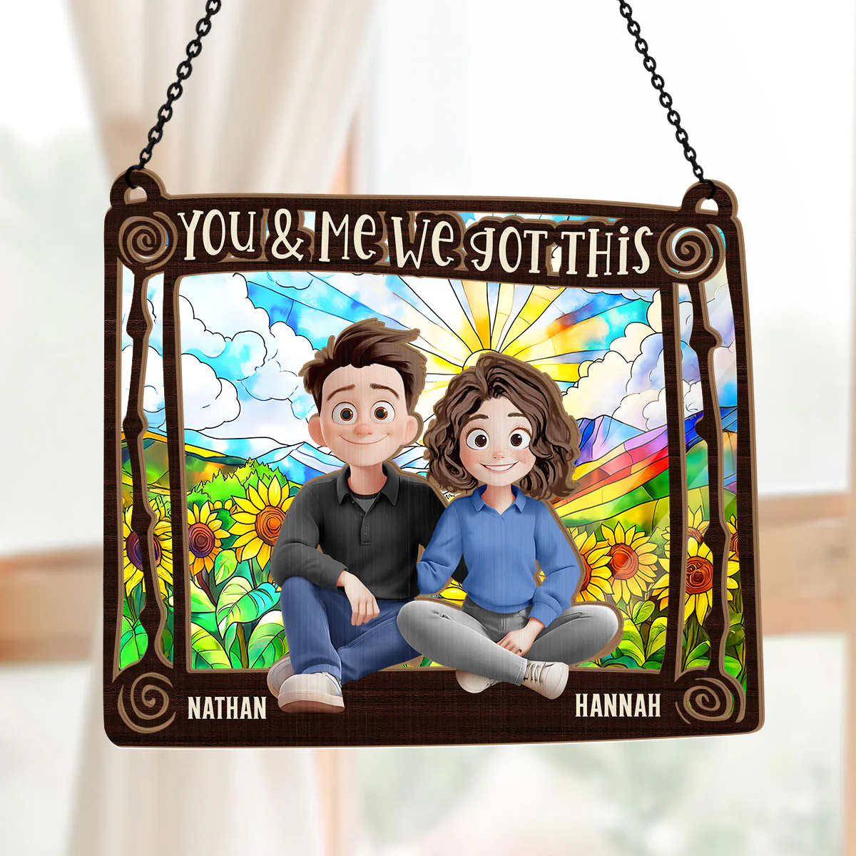 You And Me - Personalized Window Hanging Suncatcher - Image 5
