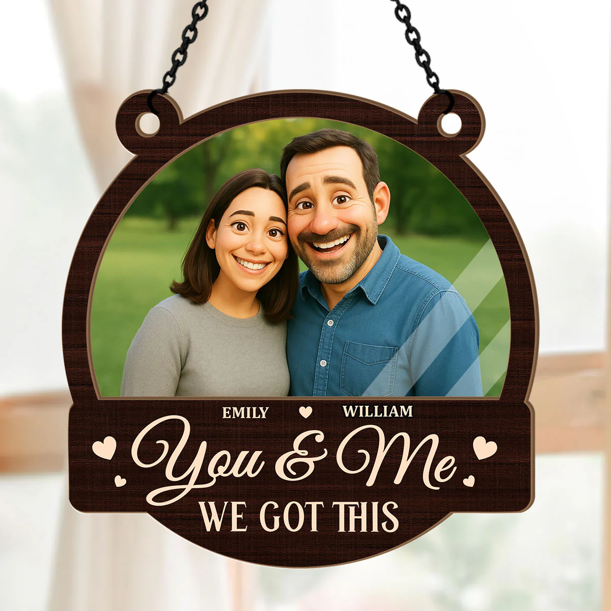 You And Me - Personalized Window Hanging Suncatcher - Image 5