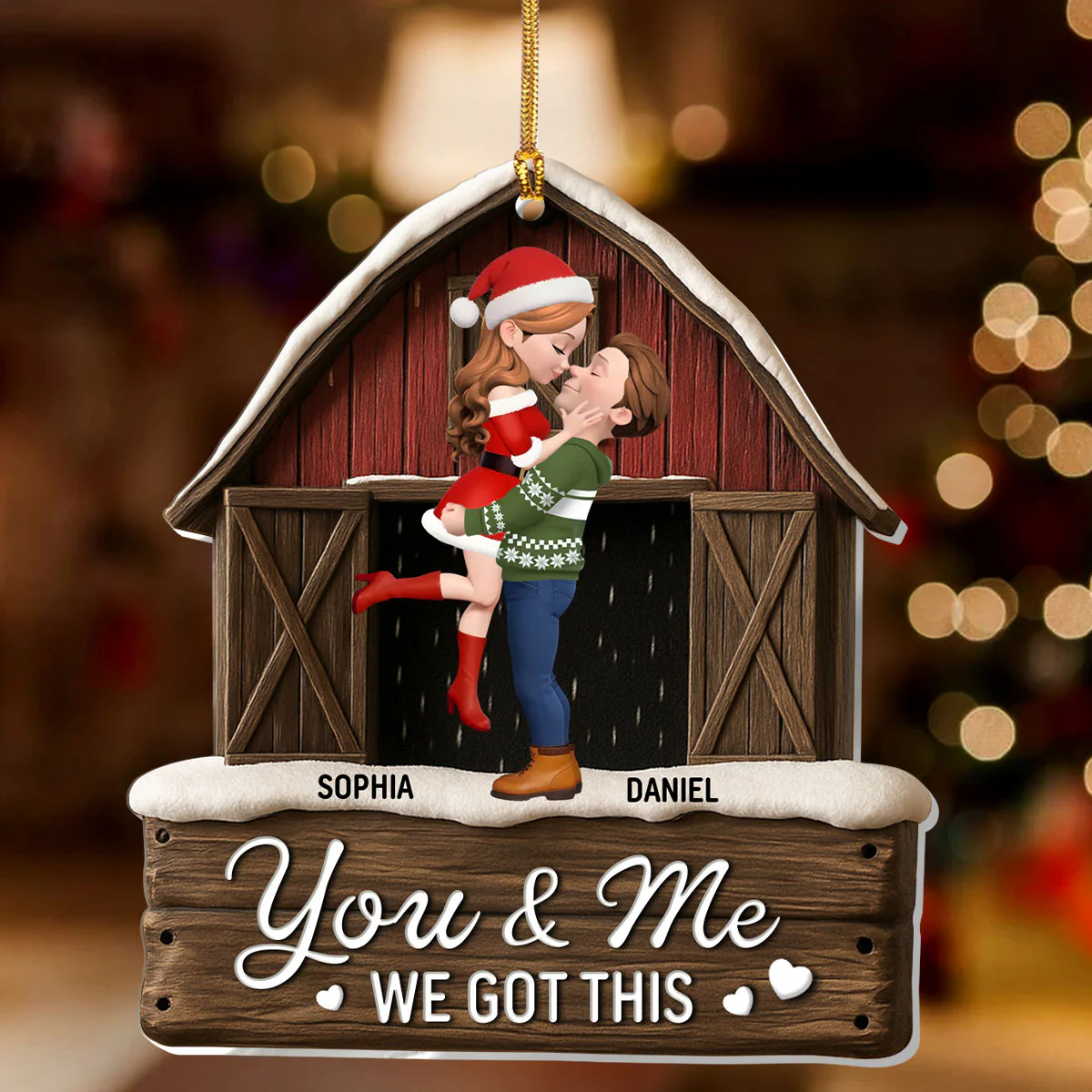 You And Me We Got This - Personalized 1-Layer Acrylic Ornament - Image 2