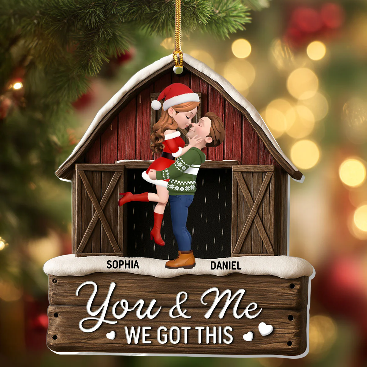 You And Me We Got This - Personalized 1-Layer Acrylic Ornament - Image 4
