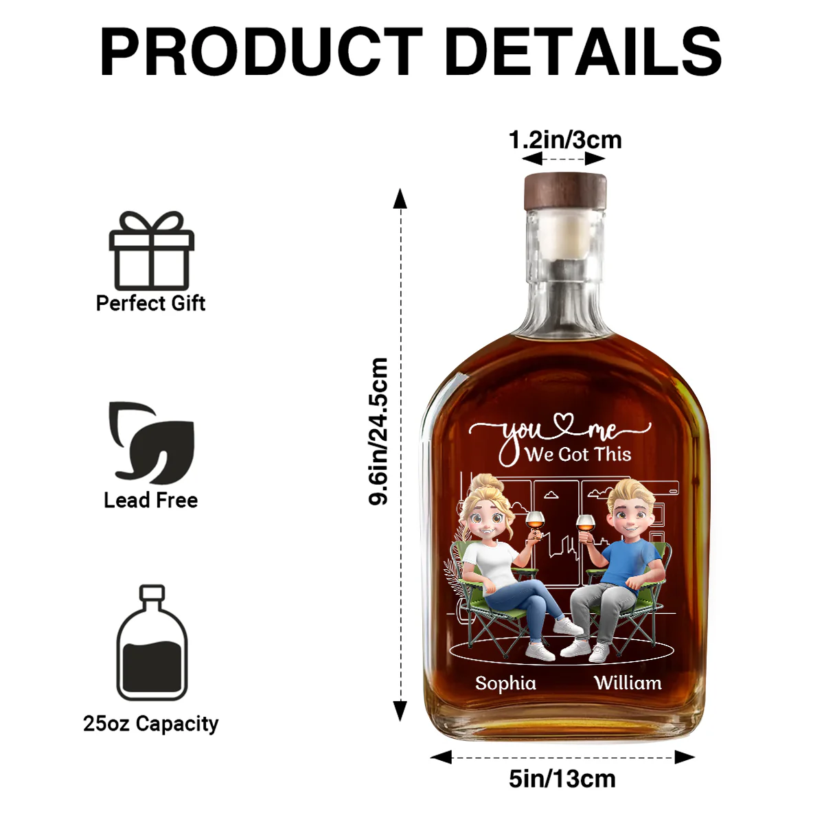 You And Me We Got This - Personalized Whiskey Bottle - Image 6