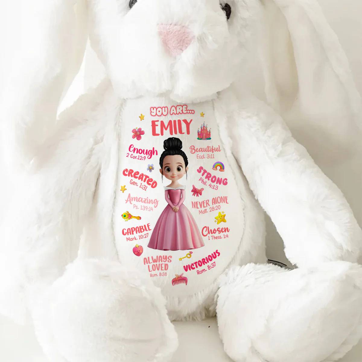 You Are Beautiful - Personalized Stuffed Bunny - Image 9